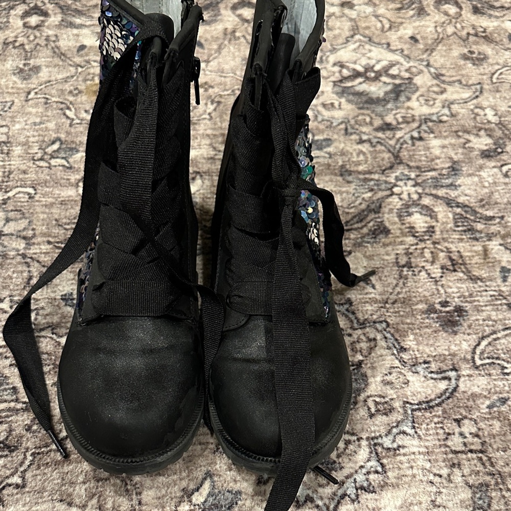 Cat & Jack Black Sequin Kids Boots